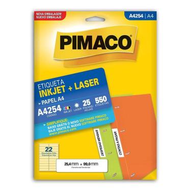 Imagem de Etiqueta inkjet/laser A4254 com 25 folhas Pimaco