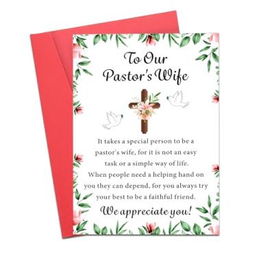 Imagem de Aiseavril Cadeau Cartão de agradecimento da esposa do pastor, cartão de apreciação de poema para esposa do pastor, presente de aniversário de esposas de pastores para mulher