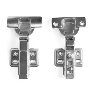 Imagem de Kit 3 Dobradiças Inox Curva Com Amortecedor 35Mm