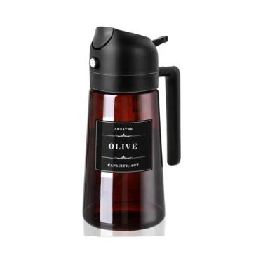 Imagem de Dispensador De Óleo De Vidro 2 Em 1 À Prova De Vazamentos De 16oz Para