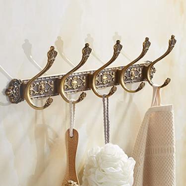 Imagem de Cabide de casaco antigo, ganchos de fileira europeus, ganchos retrô, roupas sala de estar pendurar na parede banheiro guarda-roupa porta casaco gancho ganchos de parede (cor: B, tamanho: 5 ganchos)