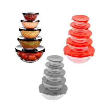 Imagem de Conjunto 5 Potes de Vidro Com Tampa - Sortido 104002