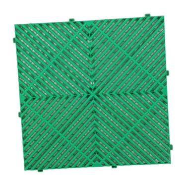 Imagem de ＫＬＫＣＭＳ Tapete de drenagem interligado, piso de ladrilho, emenda interna, tapete de almofada modular, ladrilho de drenagem para sauna, banheiro, de, Verde