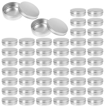 Imagem de Frasco de alumínio com 50 peças, protetor labial com capacidade de 100 ml com tampa de parafuso, lata de alumínio multifuncional, latas de armazenamento de metal, recipientes para alimentos, doces