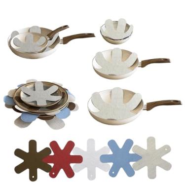 Imagem de Kit Descanso de Panela Quente 8 Unidades Protetor Mesa Térmivo Anti Risco Sisal Marfim Bege