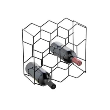 Imagem de Adega Colmeia 8 Garrafas Preto Forma Inox