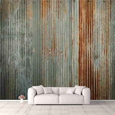 Imagem de Papel de parede 3D textura de parede de zinco antigo enferrujado em folha de painel de metal galvanizado autoadesivo quarto sala de estar dormitório decoração mural de parede adesivo de parede adesivo