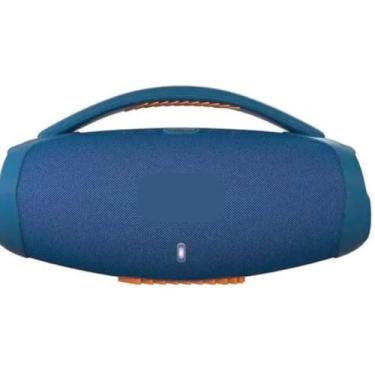 Imagem de aixa de Som Bluetooth Portátil Estilo Boombox Prova da água, Som Potente, Bateria Recarregável, Com Alça para Transporte - AZUL
