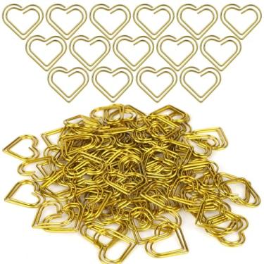 Imagem de 100pçs Mini Clipes Coração Dourado, em Forma de Amor Clipes Metal Metálicos Fofos Marcadores Decorativo Pequeno para Organizar Classificar Documento Nota Casa Escritório Materiais Escolares