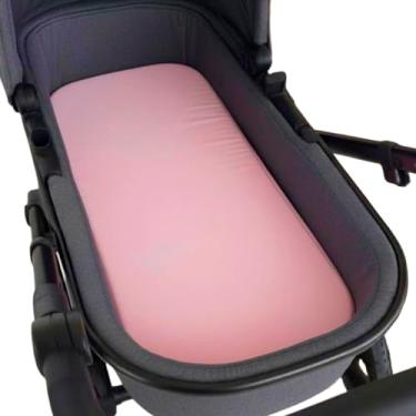 Imagem de Colchão para Carrinho Moises Colchonete Bebê Menino Menina com Capa Removível e Espuma(ROSA BEBÊ)
