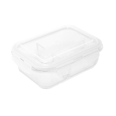 Imagem de Pote Hermético 2 Divisórias Lyor De Vidro Borossilicato 1L