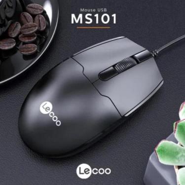 Imagem de Mouse Com Fio Usb Ms101 Preto Lecoo