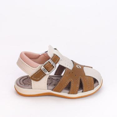 Imagem de Sandália Infantil Masculina Bebê Kidy Bege Caramelo
