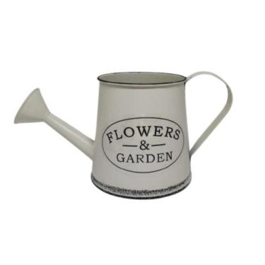 Imagem de Vaso Regador Decoração Metal Flowers Garden Arranjo Bege