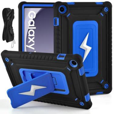 Imagem de DETUOSI Capa para Samsung Galaxy Tab A9+/A9 Plus 11 polegadas 2024/2023 (SM-X210/X216/X218), capa resistente à prova de choque resistente para Galaxy Tab A9 Plus com suporte e alça de ombro