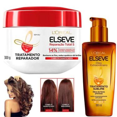 Imagem de Kit Elseve Reparação Total 5 Loreal Paris Óleo Extraordinário Cicatri 