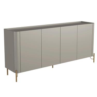 Imagem de Buffet Para Sala De Jantar 4 Portas 1 Gaveta Pés Industrial Dourado Naim I03 Grigio - Lyam