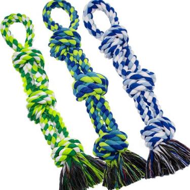 Imagem de Brinquedos de corda para cães WDZZHOT Heavy Duty 100% algodão pacote c