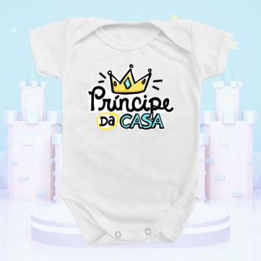 Imagem de Body Bebê Menino Príncipe Da Casa Macacão Mijão Azul Mimo - Borizinho 