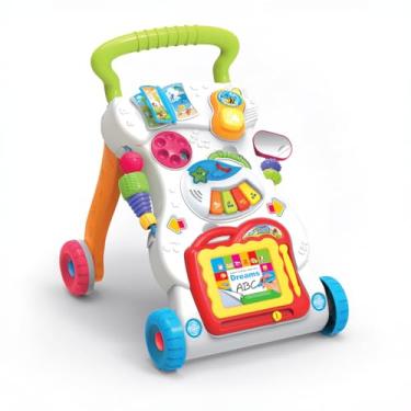 Imagem de Andador de Empurrar Infantil Brinquedo Educativo para Bebê Teclado Musical Lousa Mágica Rayo