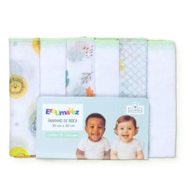 Imagem de Paninho de Boca Kit Com 6 Estampinhas Sortidas, Menino, Menina e Neutro, Loja Era Uma Vez (Neutro)