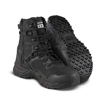 Imagem de Bota tática original SWAT Alpha Fury 20,32 cm com zíper lateral | Sapatos leves de alto desempenho | Adequado para o aeroporto, Preto, 10.5 Wide
