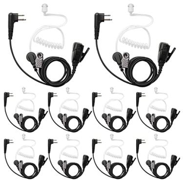 Imagem de ERIPHA Fone de ouvido Walkie Talkie de 2 pinos com microfone PTT e tubo acústico de ar compatível com Motorola BPR40 CLS 1110 1410 VL50 RDM2070D DLR1020 DLR1060 Fone de ouvido de vigilância de rádio