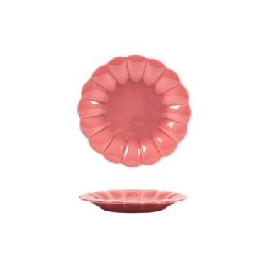Imagem de Pratos de cerâmica fresca de cor sólida com personalidade requintada - prato de 20 cm - vermelho rosa