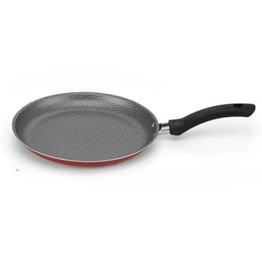 Imagem de Frigideira Panquequeira Antiaderente sem Oleo 22cm E 14cm, Perfeita para Preparar Suas Receitas Favoritas com Rapidez E sem Grudar(22CM - VERMELHA)