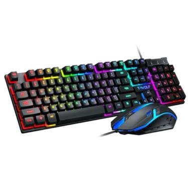 Imagem de Kit Teclado Mecânico RGB Qwerty ABNT2 e Mouse Gamer 3200 Dpi - Blance