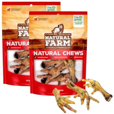 Imagem de Kit 2 Pacotes de Pé de Frango Desidratado 10 unidades de Petisco Natural para Cães de Todos os Portes Snack Crocante Saudável Sem Aditivos