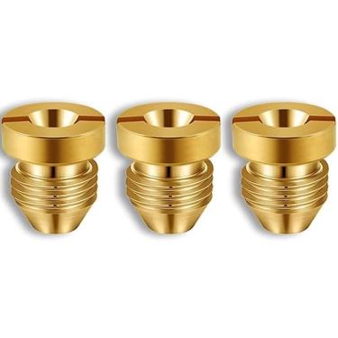 Imagem de 3 peças de pontas de bocal de orifício de canhão de espuma de 1,1 mm, tipo de rosca NPT universal para lança de espuma de neve (ouro)