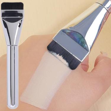 Imagem de 1 pincel ultrafino para base de cabeça chata, pincel leve para contorno do rosto, aplicador de creme líquido, ferramentas de maquiagem