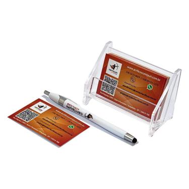 Imagem de Expositor Porta Cartão De Visitas Em Acrílico Premium 4mm Suporte Cartões Organizador Escritório Consultório Empresa