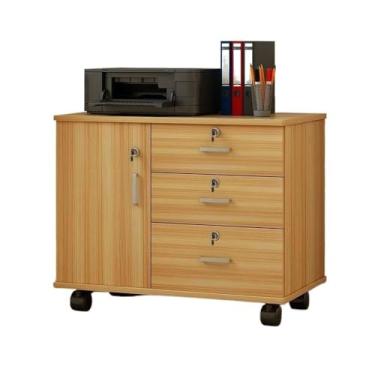 Imagem de Armário de Arquivos Armário de armazenamento multi-gaveta arquivo grande capacidade escritório dados móvel mais amplo(Yellow)