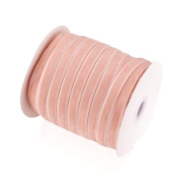 Imagem de Fita de veludo de 50 metros de largura, fita de veludo de rosto único, fitas de tecido lavanda blush para embrulho de presente, artesanato, guirlanda, decoração de Natal