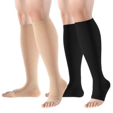 Imagem de Meias de compressão Bropite Toeless 15-20mmHg para mulheres e homens