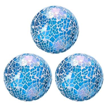 Imagem de AKEIE Bola decorativa premium para tigelas, tigelas centrais de 8 cm, esfera de mosaico, esfera de vidro, para decoração de casa, jantar, Ação de Graças, Natal, festa de casamento, decoração de mesa