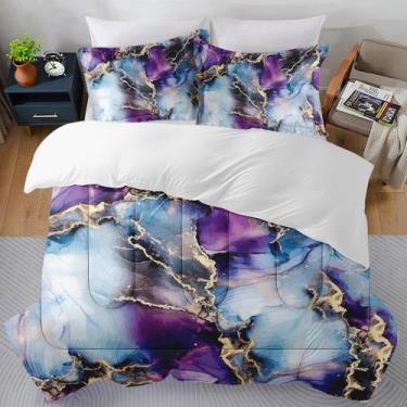 Imagem de Conjunto de edredom SUMIANYH Queen Size com 2 fronhas Gold Leaf