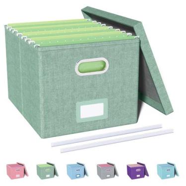 Imagem de Organizador de arquivos Oterri Portable Letter File Storage Box verde