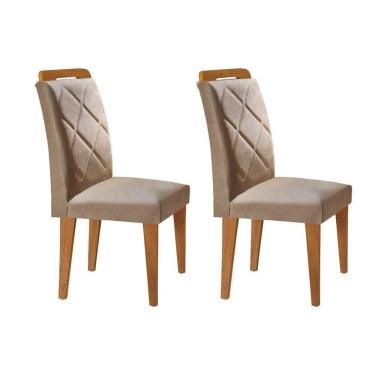 Imagem de Cadeira Sala De Jantar Melissa Kit 2 Un Imbuia-linho Turim - Rufato