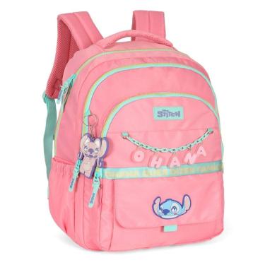 Imagem de Mochila Escolar de Costas Stitch Laptop Luxcel Salmão Ohana