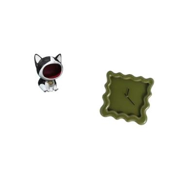 Imagem de Fenteer Estátua de Gato, Arte, Artesanato, Ornamento, Entrada, Chave, Tigela, Tigela de Doces, Estatueta Decorativa, Relógio de Parede Quadrado, Decoração de