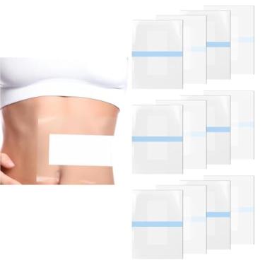 Imagem de Sndperiexam Embalagem de óleo de rícino branco, 12 peças, adesivos autoadesivos de óleo de rícino de 10 cm, descartáveis, antivazamento de óleo portátil antimassagem (resistente à água)