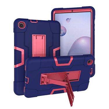Imagem de Jaorty Capa protetora híbrida 3 em 1 [macia e dura] resistente à prova de choque antiderrapante antiarranhões para Samsung Galaxy Tab A 8.4 2020 (T307), azul/rosered