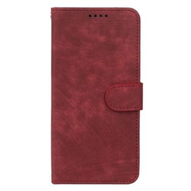 Imagem de FWYANZH Capa carteira para Xiaomi 17 Pro Max/17 Pro/17, capa flip de couro fosco, função de suporte, fecho magnético à prova de choque, vermelha, 17