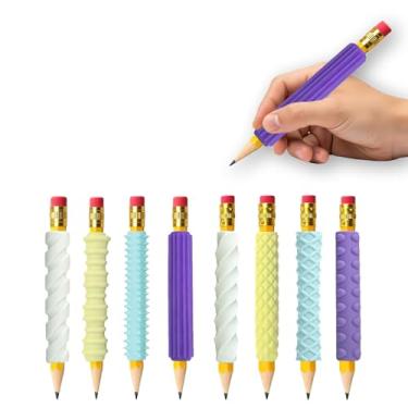 Imagem de TAEAFER Pacote com 8 alças texturizadas para crianças, adolescentes, adultos, capas sensoriais de silicone para TDAH, autismo, ansiedade e alívio de estresse (cor 2)