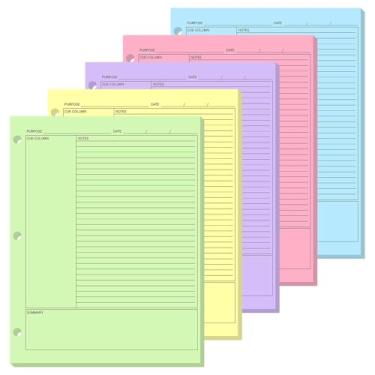 Imagem de Ctosree 400 folhas de papel Cornell Notes folhas soltas, sistema de enchimento, 21 x 28 cm, perfurador de 3 furos, colorido, dupla face para escritório, faculdade, casa