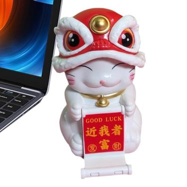 Imagem de Shakven Painel Bobblehead, estatuetas de dança solar,Brinquedos Bobblehead de carro de leão dançante chinês - Bobble Dancer Toy, estátuas de balanço de mesa, decoração engraçada de painel de carro