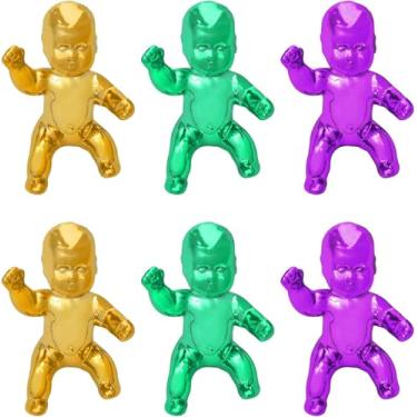 Imagem de ZZYFGH 24Pcs King Cake Babies, 1.2inch King Cake Baby, Mini Baby Figurines for Baby, Shower Ice Cube Game, Party Favor Supplies Metallic Mardi Gras Bulk Plastic Babies